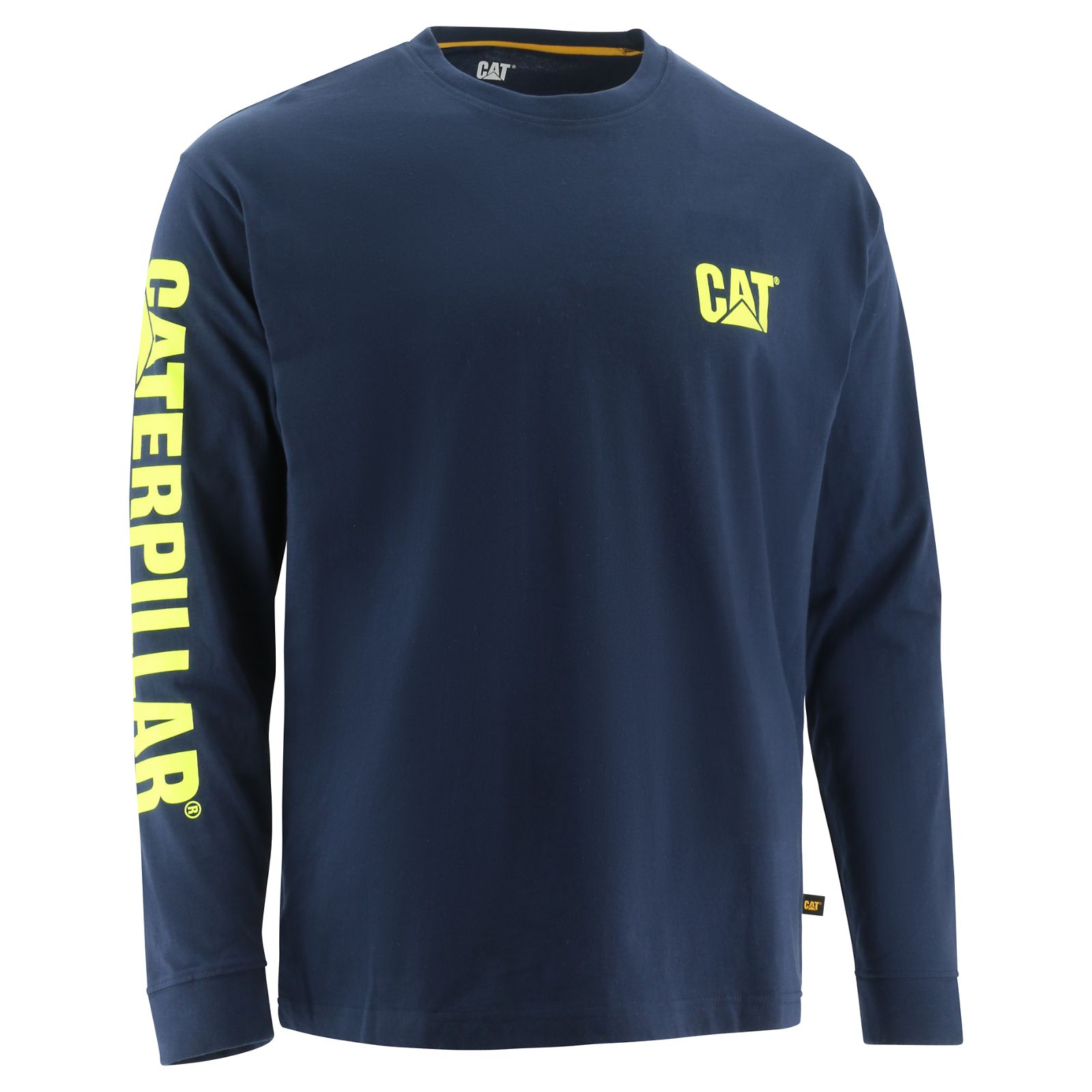 Men's Caterpillar Trademark Banner Long Sleeve T-Shirts Blue Ireland IZWB07624